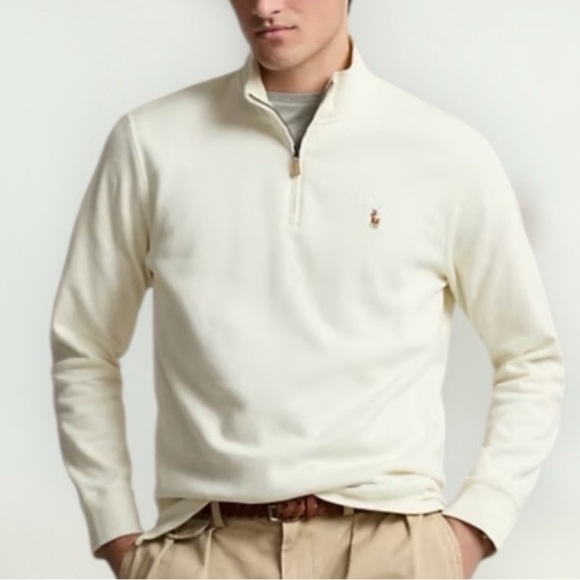POLO RALPH LAUREN Luxury Quarter Zip Knit Sweater Buff Gorpcore Big/Tall… - Picture 10 of 12